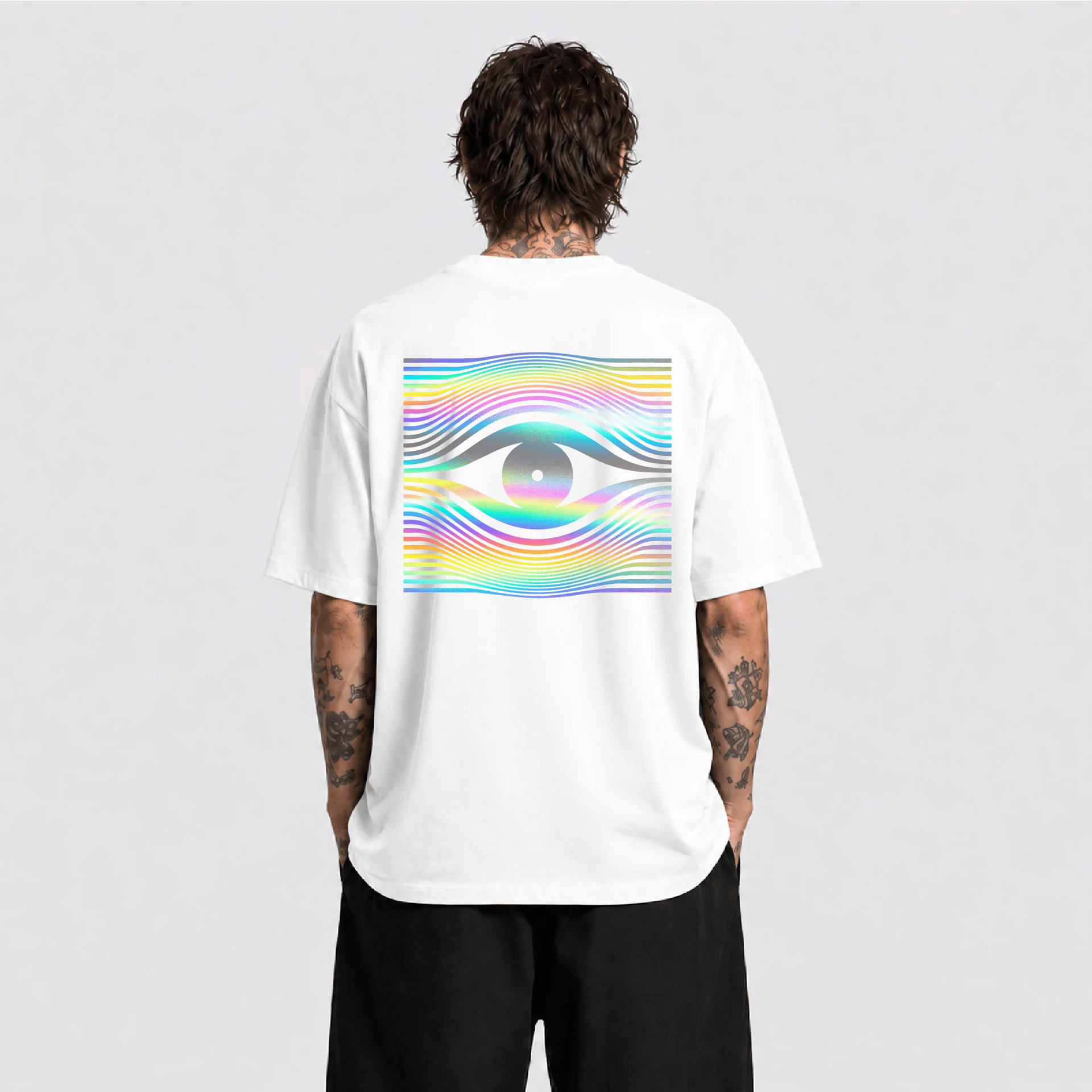 Drop Eye Reflektörlü Oversize Unisex Tişört