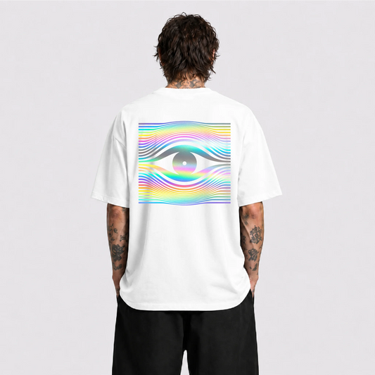 Drop Eye Reflektörlü Oversize Unisex Tişört