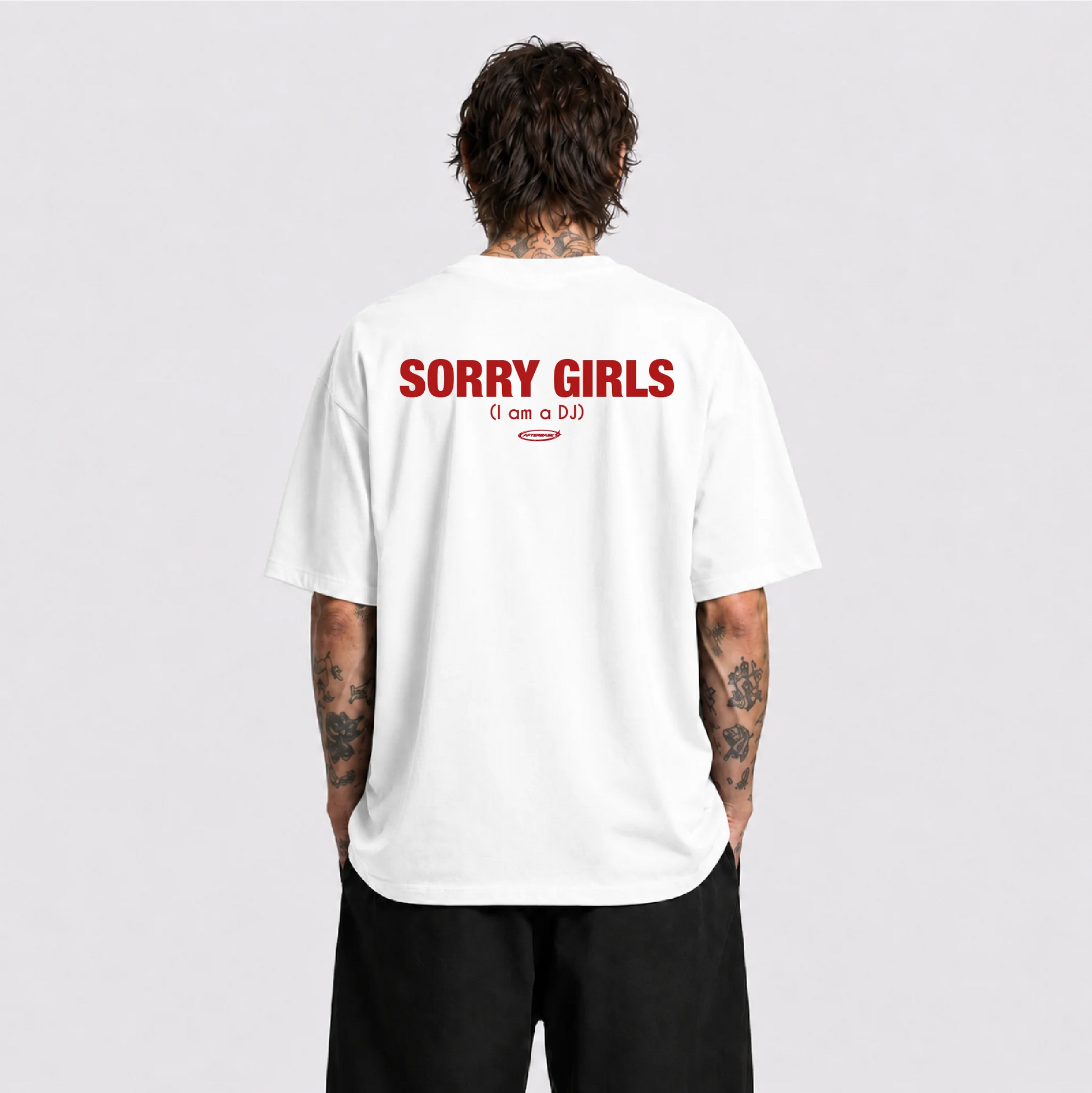 Afterbase Sorry Girls – I Am a DJ oversize tişört - erkek model