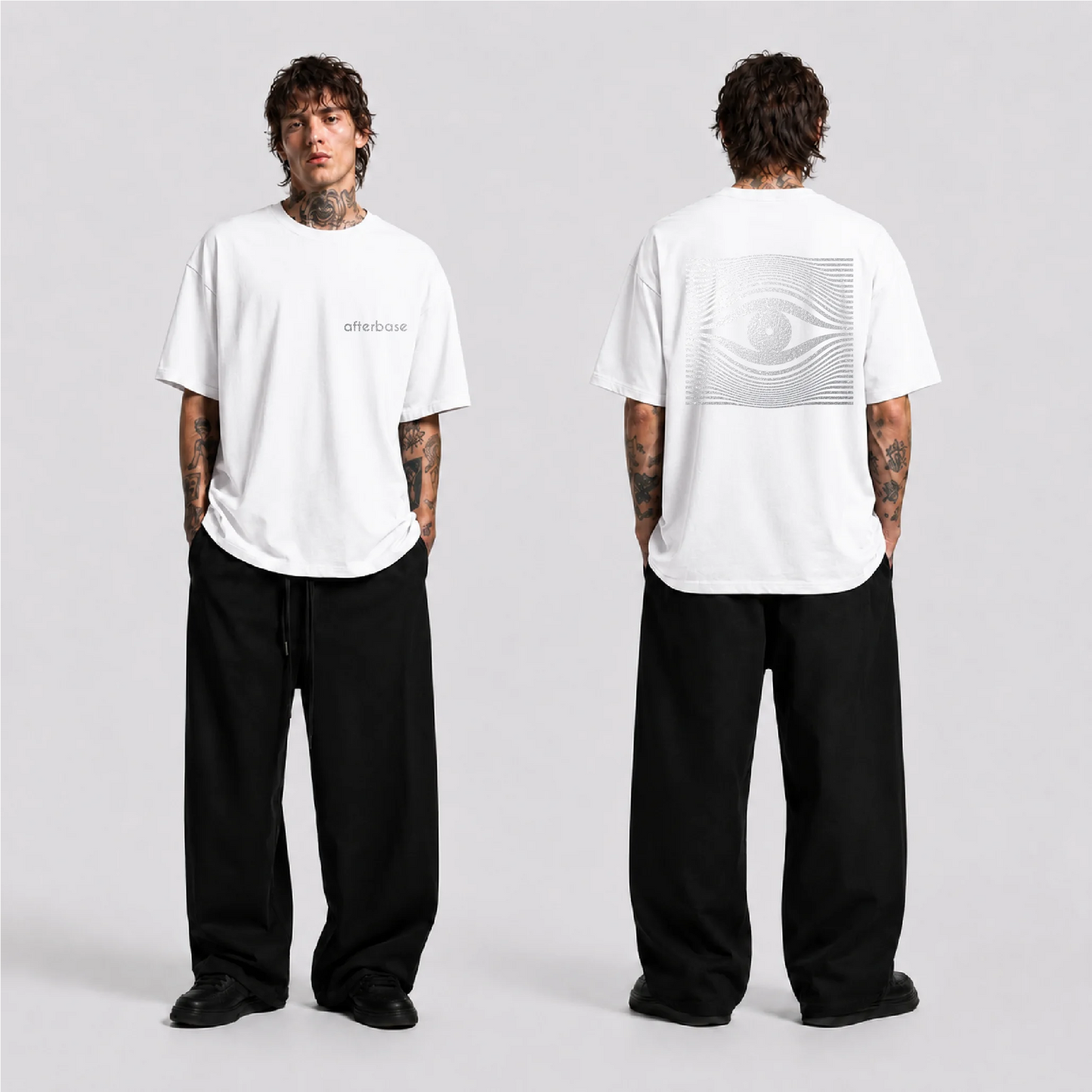 Drop Eye Reflektörlü Oversize Unisex Tişört