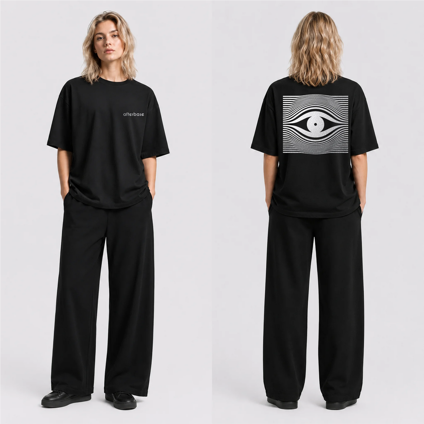 Drop Eye Reflektörlü Oversize Unisex Tişört