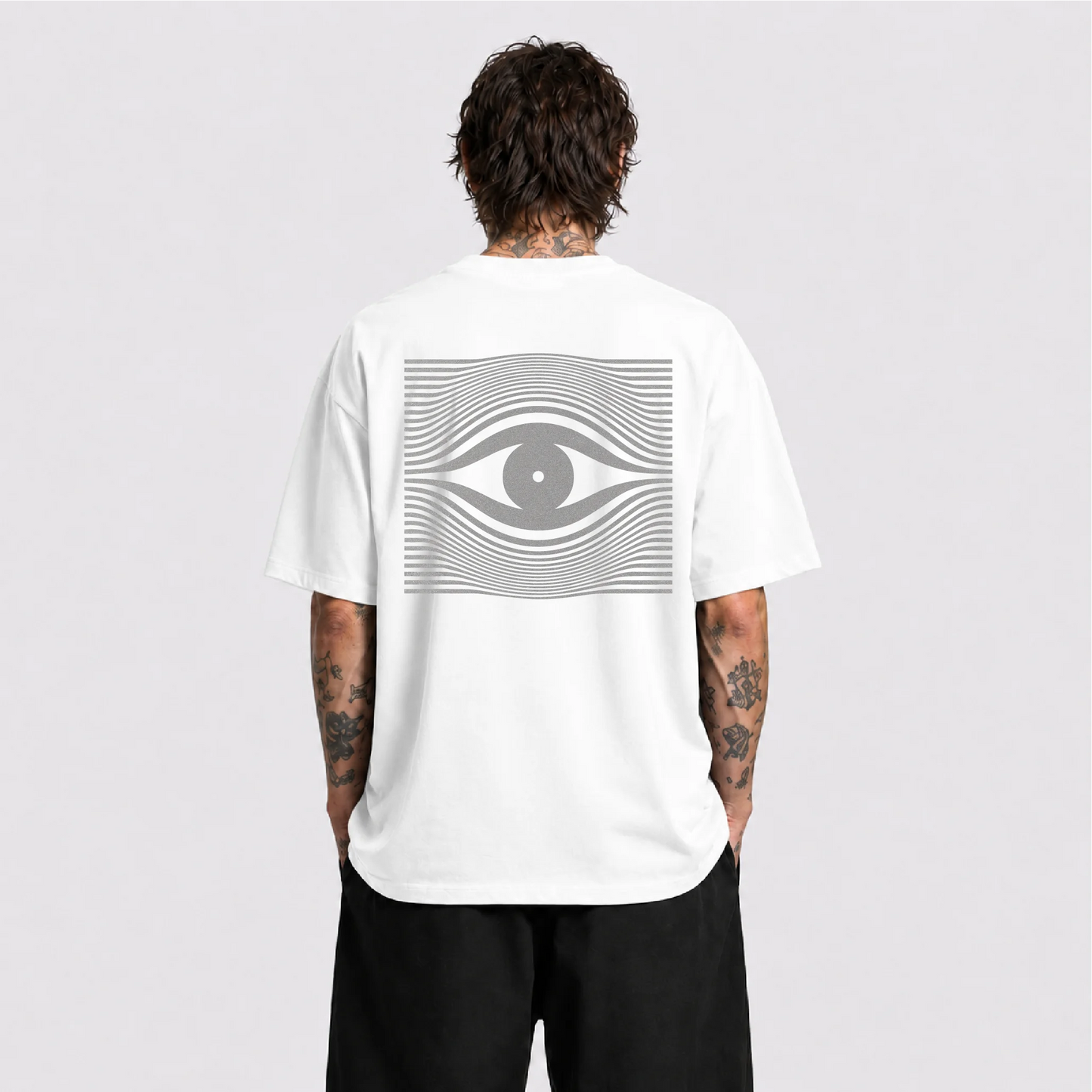Drop Eye Reflektörlü Oversize Unisex Tişört