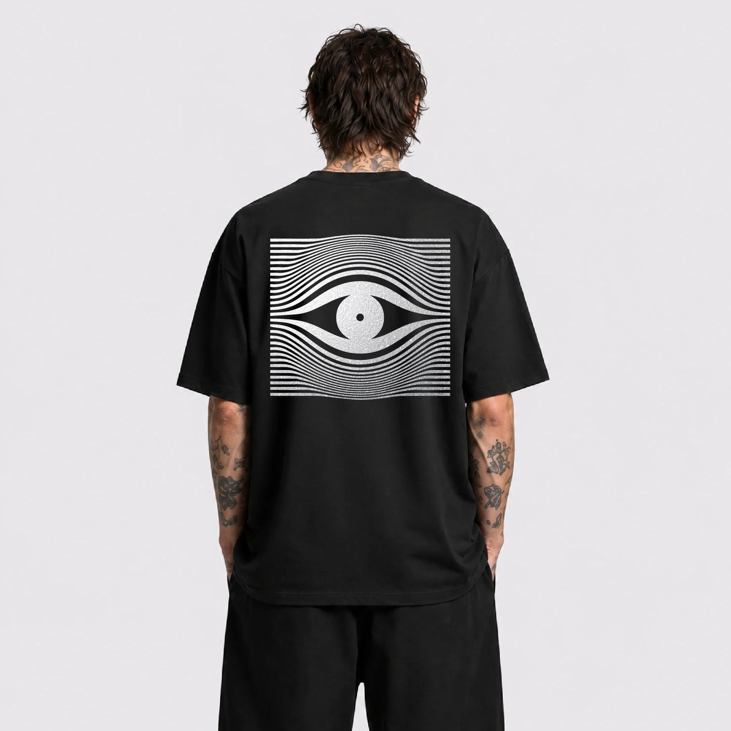 Drop Eye Reflektörlü Oversize Unisex Tişört