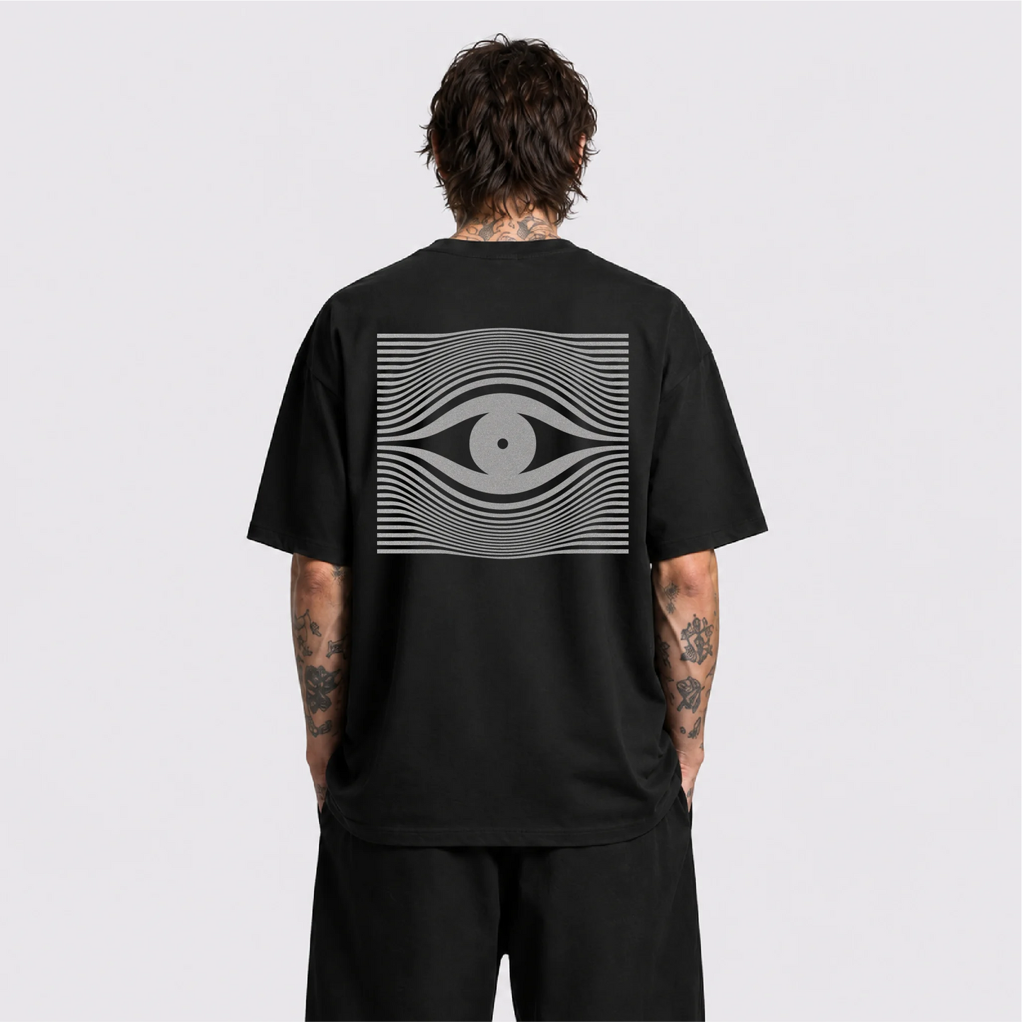 Drop Eye Reflektörlü Oversize Unisex Tişört