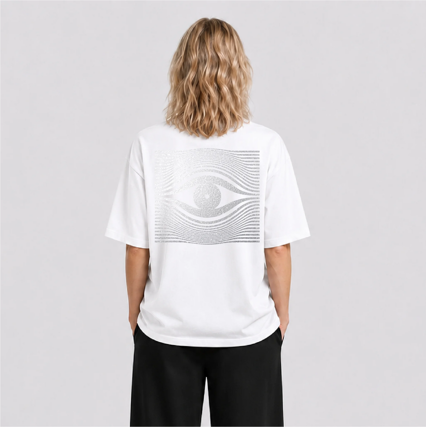 Drop Eye Reflektörlü Oversize Unisex Tişört