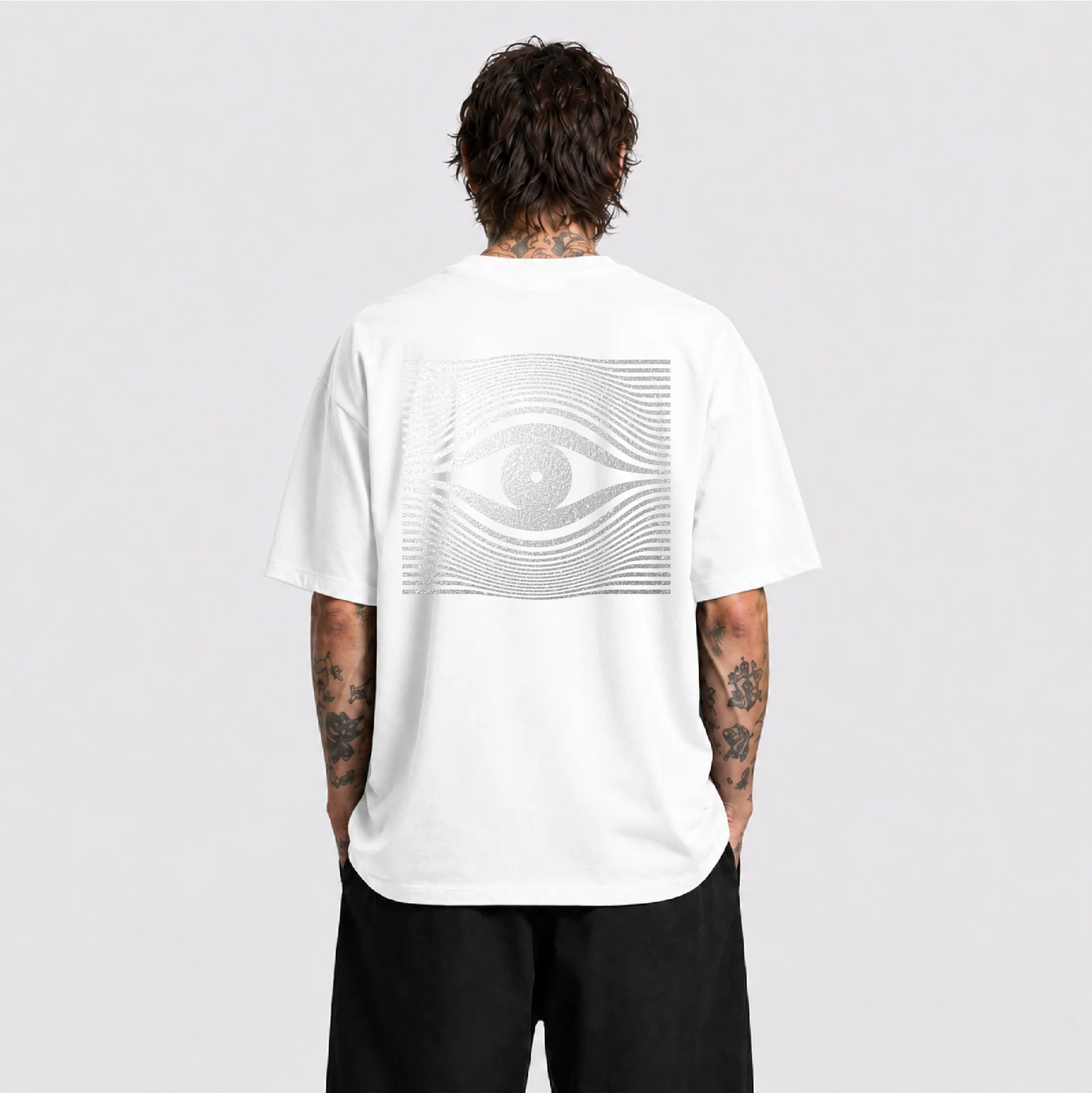 Drop Eye Reflektörlü Oversize Unisex Tişört