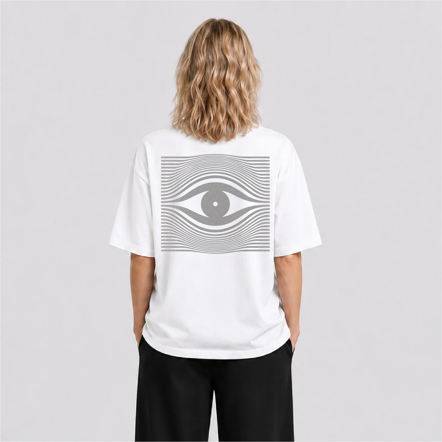 Drop Eye Reflektörlü Oversize Unisex Tişört
