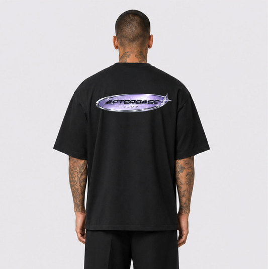 Afterbase Afterbase Logo siyah oversize tişört - erkek model