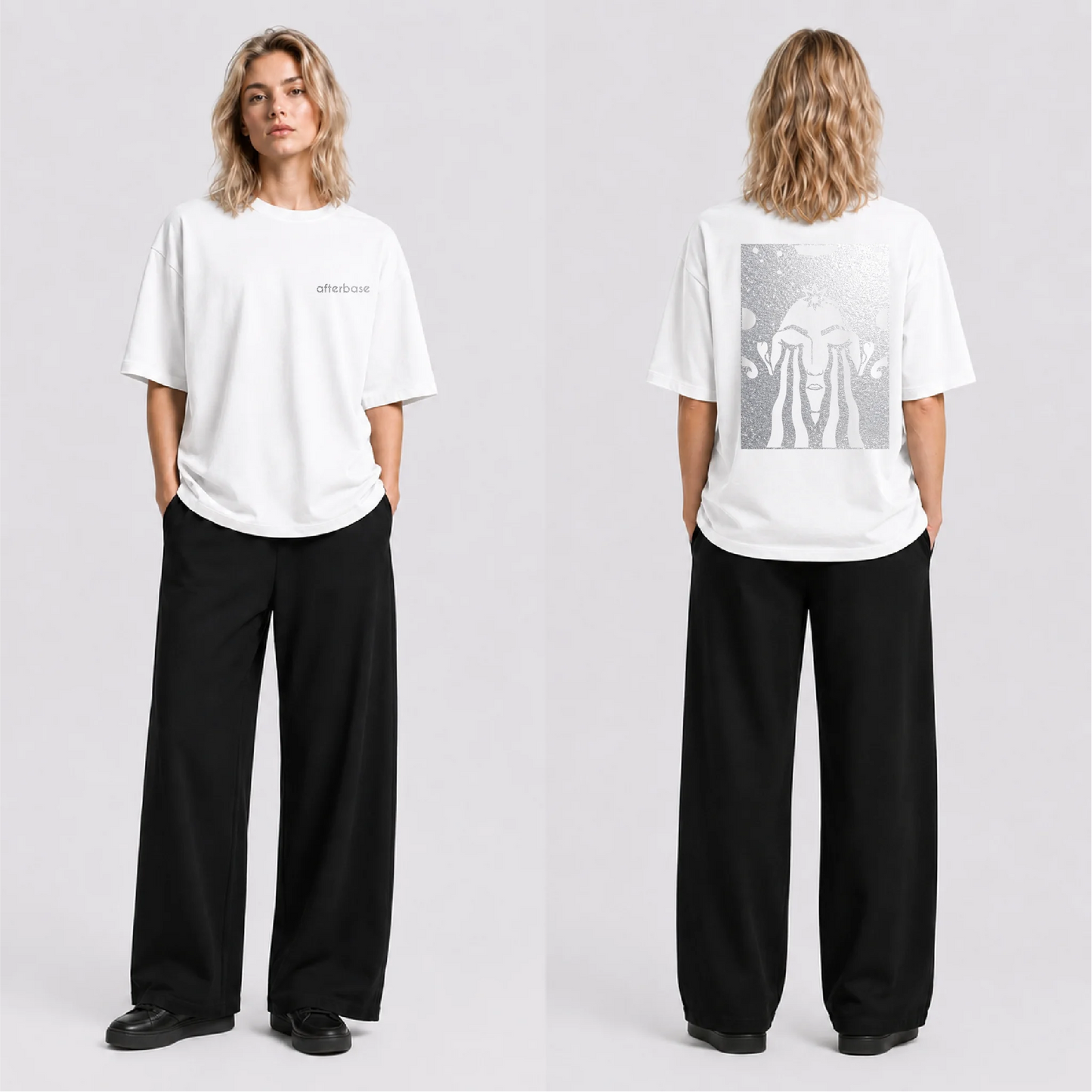 Acid Cry Reflektörlü Oversize Unisex Tişört