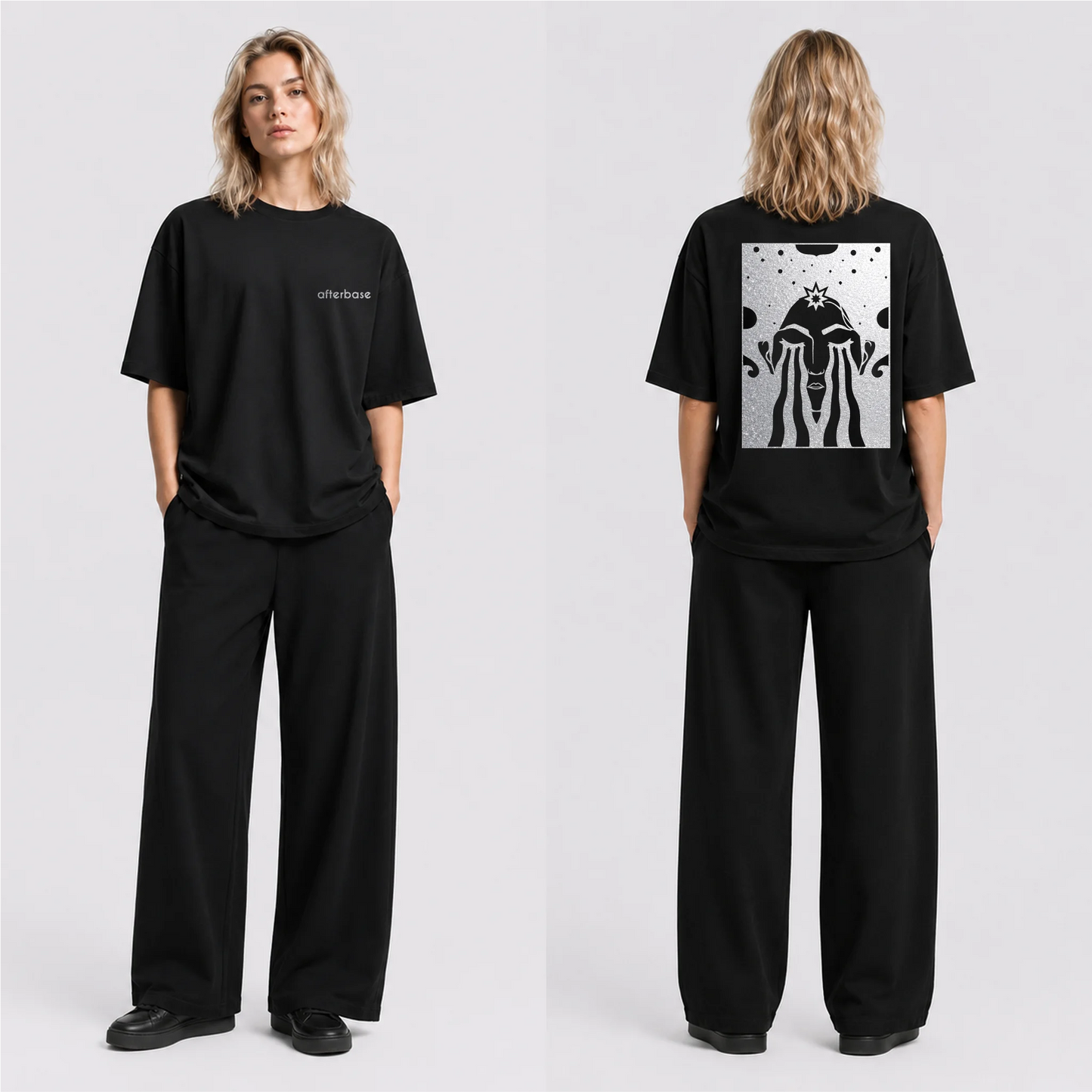 Acid Cry Reflektörlü Oversize Unisex Tişört