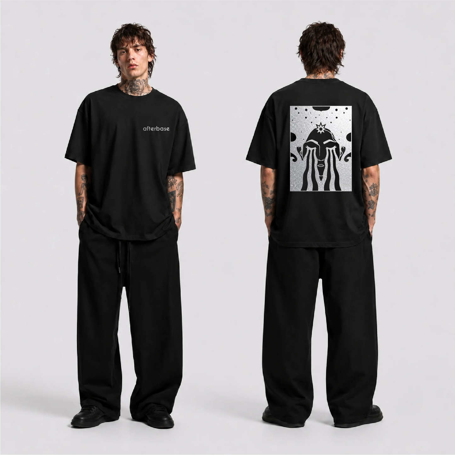 Acid Cry Reflektörlü Oversize Unisex Tişört