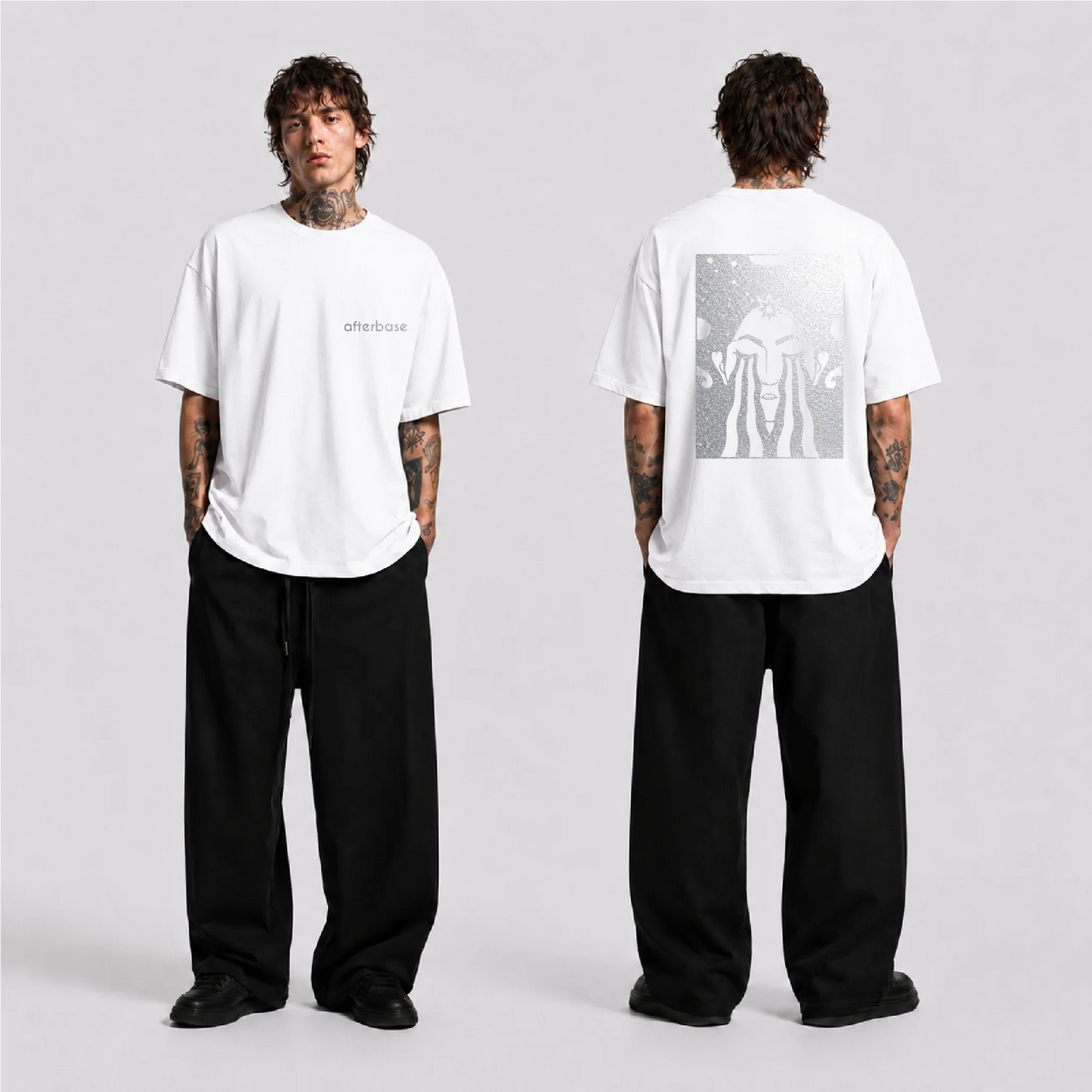 Acid Cry Reflektörlü Oversize Unisex Tişört