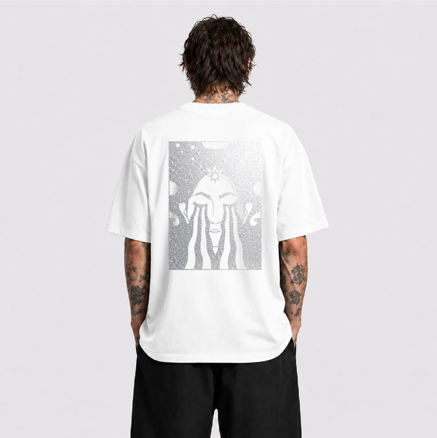 Acid Cry Reflektörlü Oversize Unisex Tişört