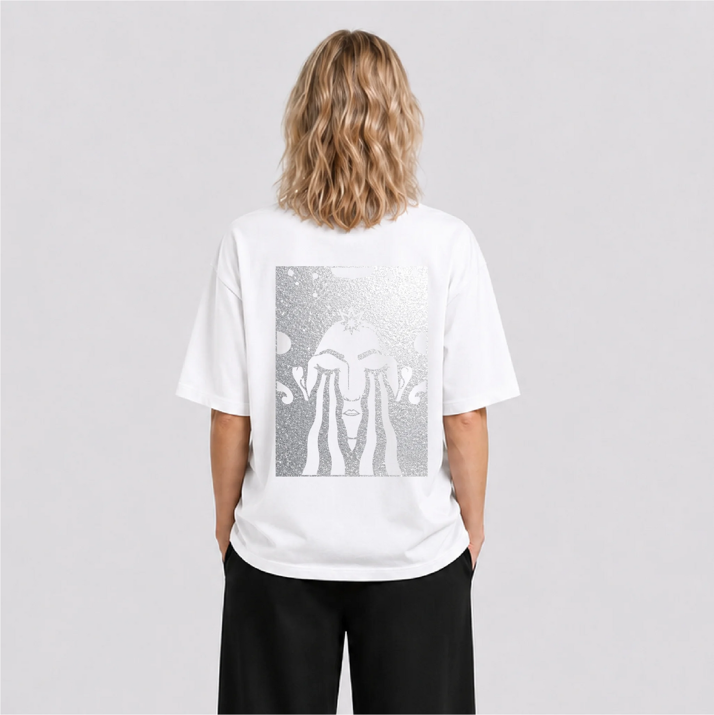 Acid Cry Reflektörlü Oversize Unisex Tişört