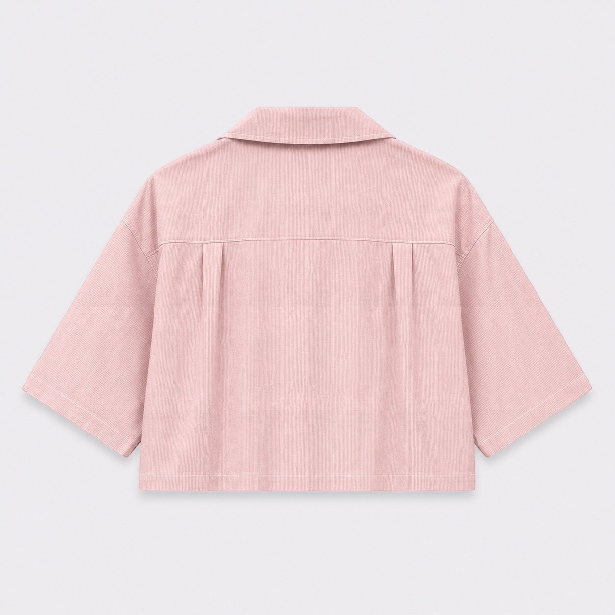 Pembe Çizgili Crop Gömlek - Afterbase